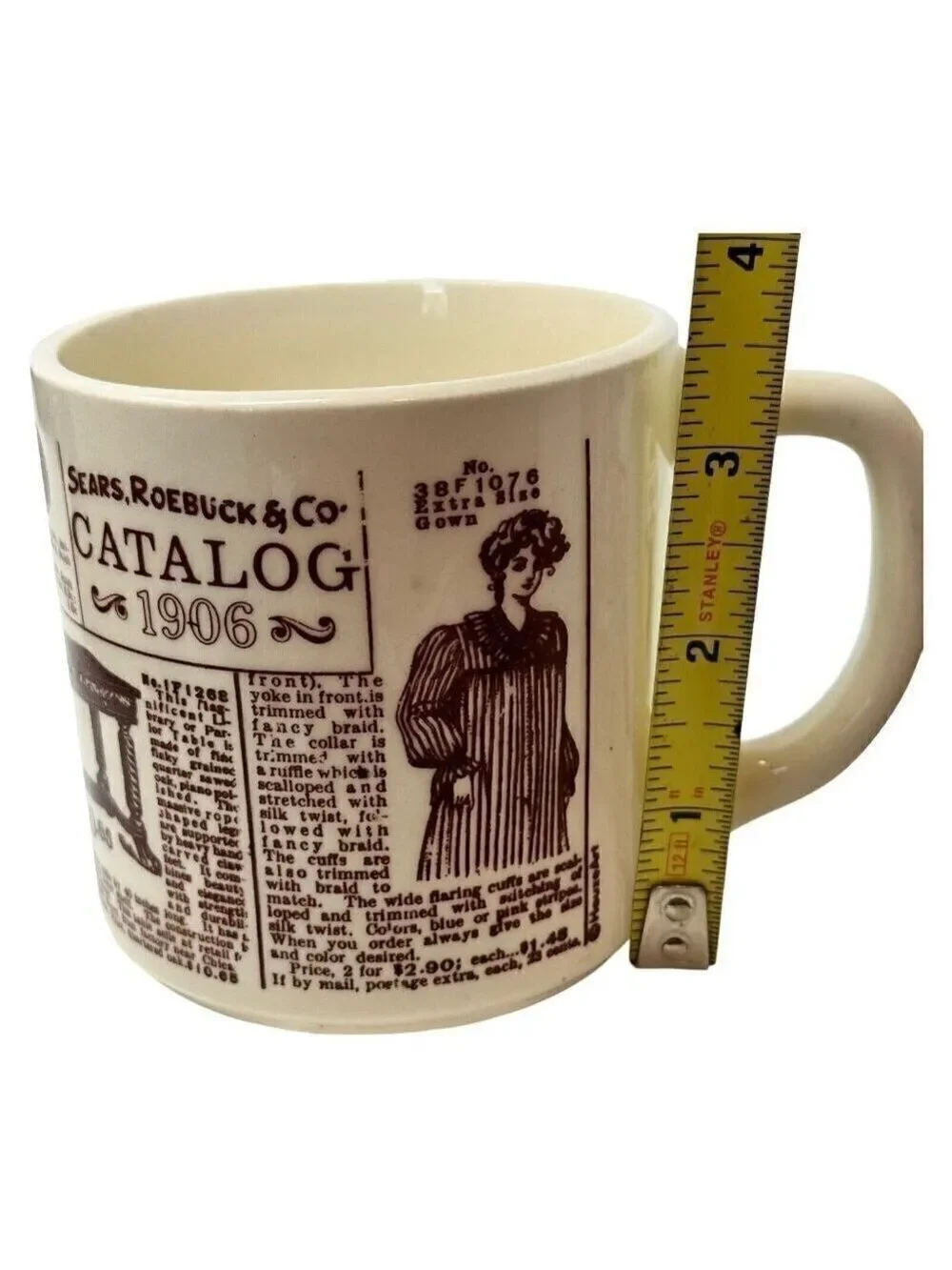Sears Catalog Coffee Mug Cup Set Lot Vintage 1906 Advertising Ceramic Brown Gift
